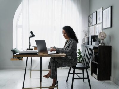 Woman planning for retirement